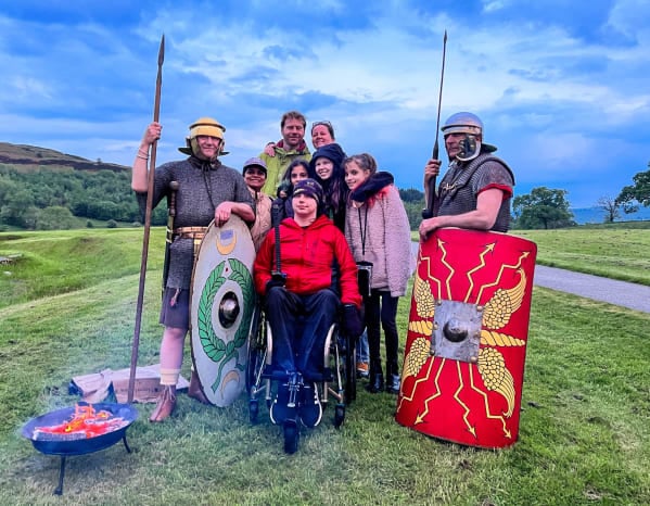 Roman re-enactors and visitors at Vindolanda